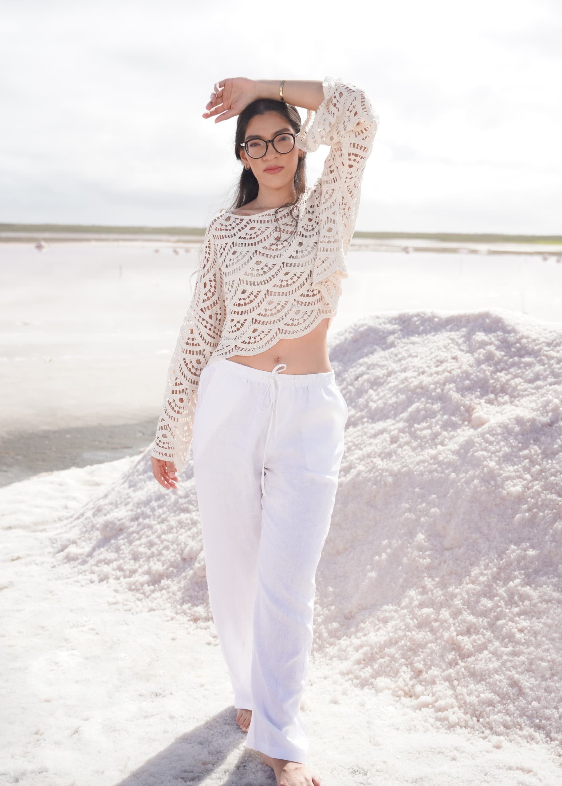 Conjunto Crochet Blanco 2 Piezas