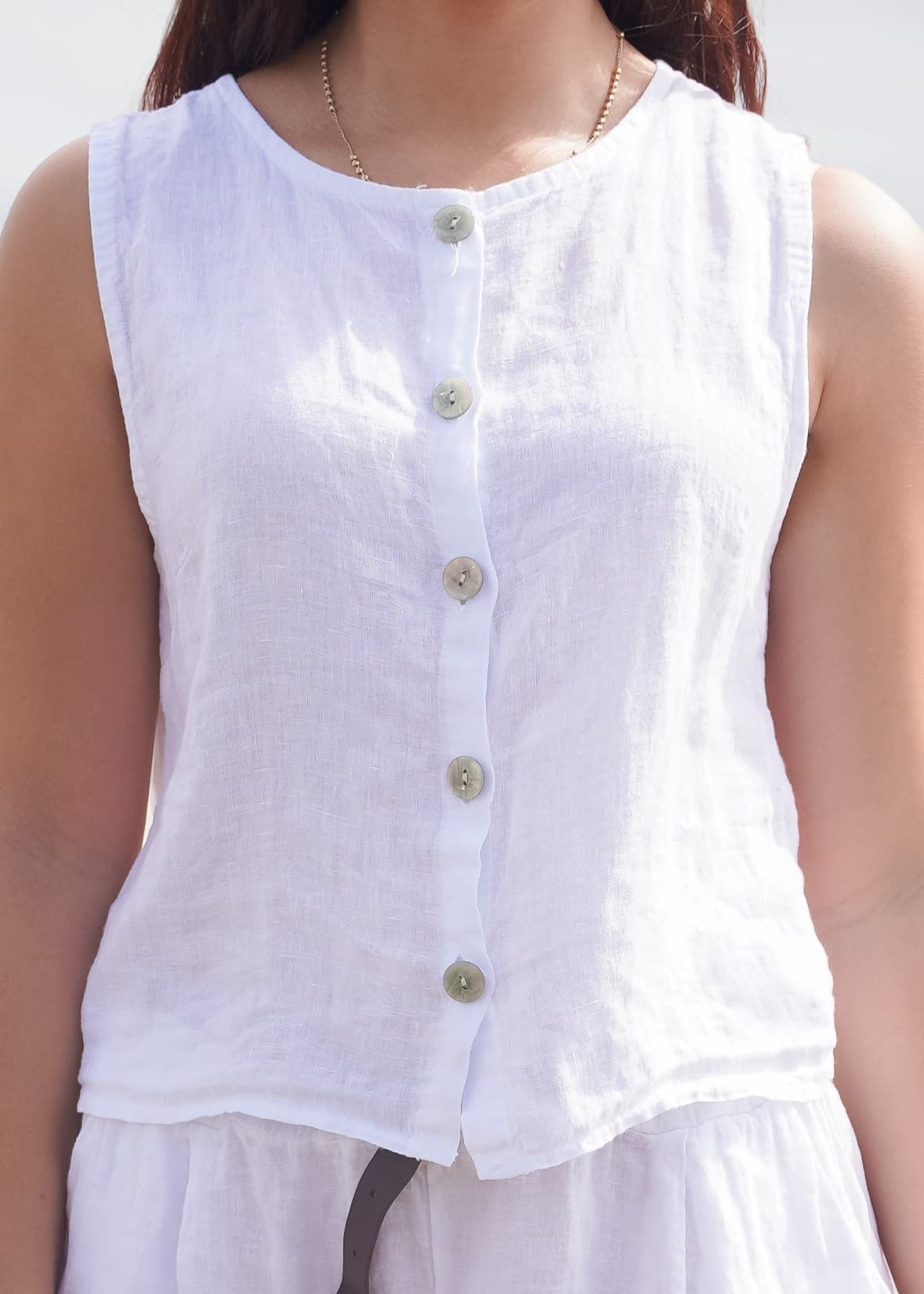 Chaleco Lino Blanco